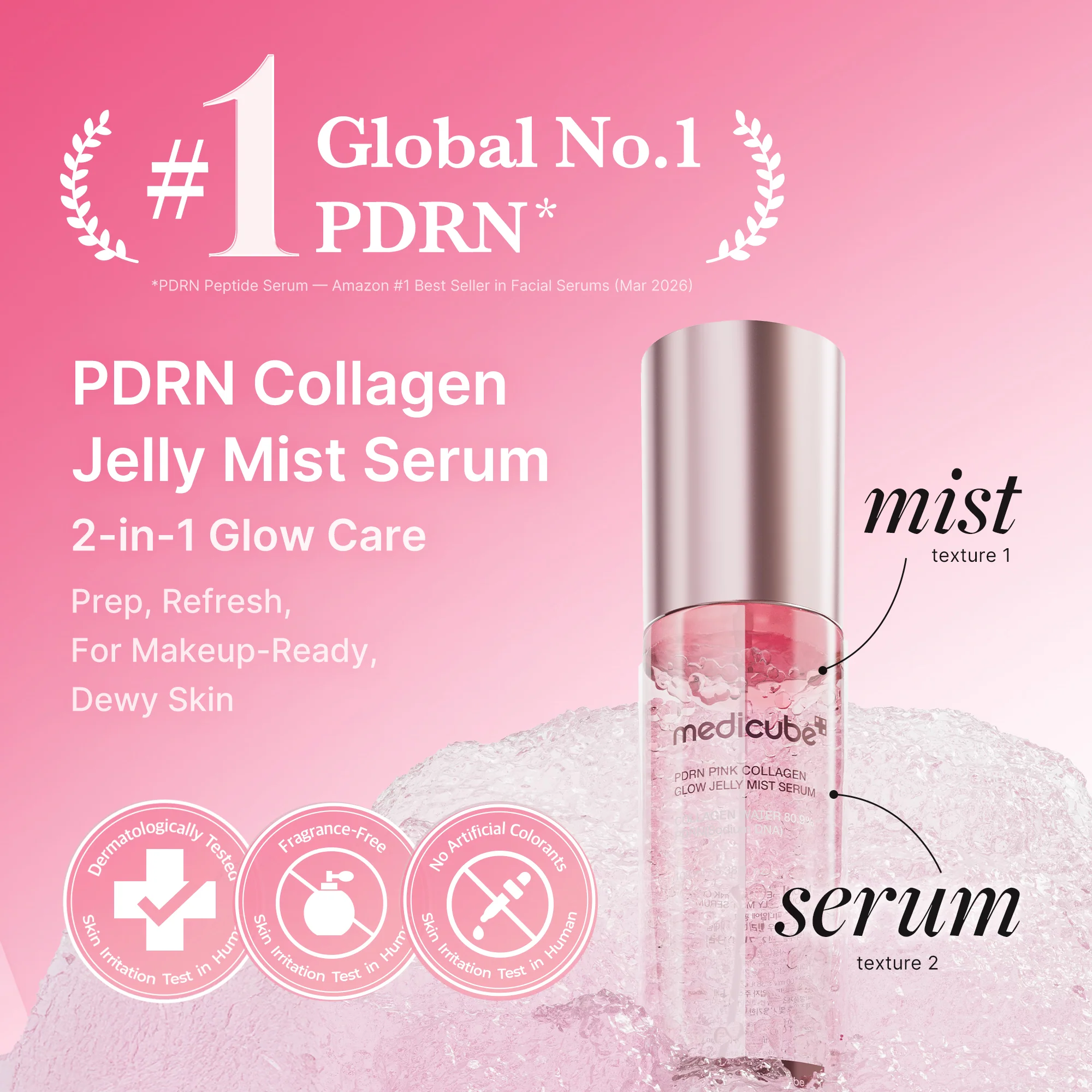 PDRN Pink Collagen Glow Jelly Mist Serum - Image 2