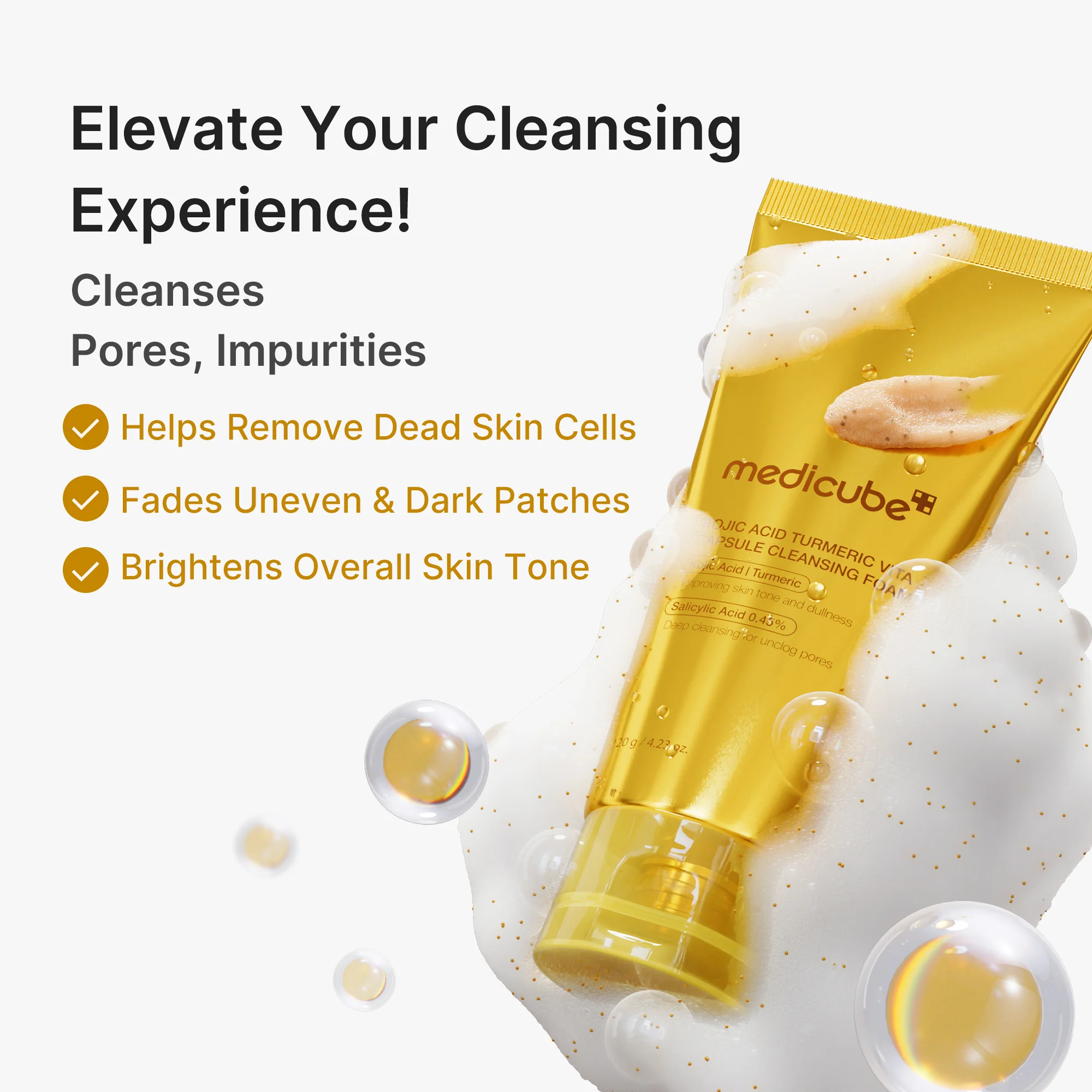 Kojic Acid Turmeric Vita Capsule Foam Cleanser - Image 3