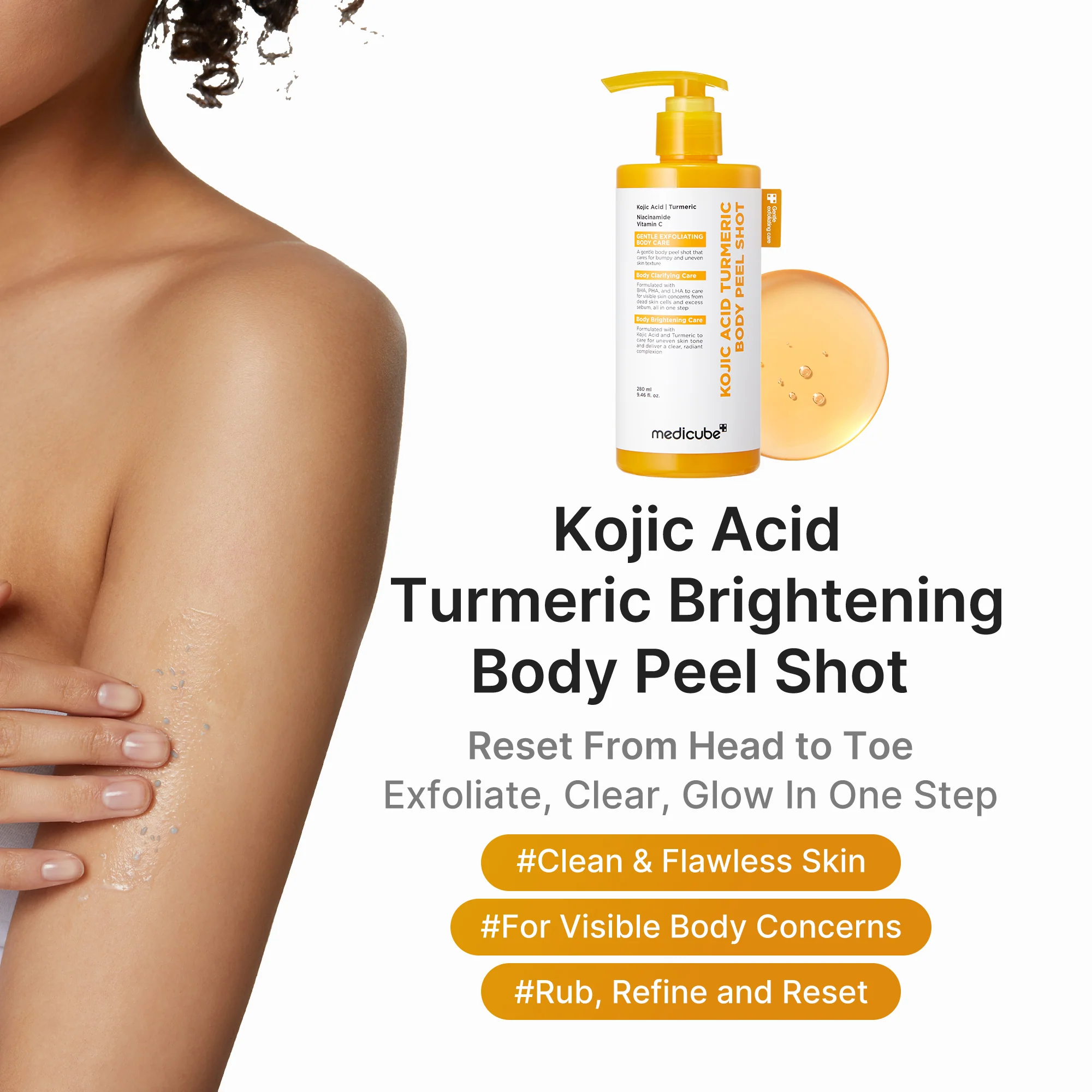 Kojic Acid Turmeric Body Peel Shot - Image 2